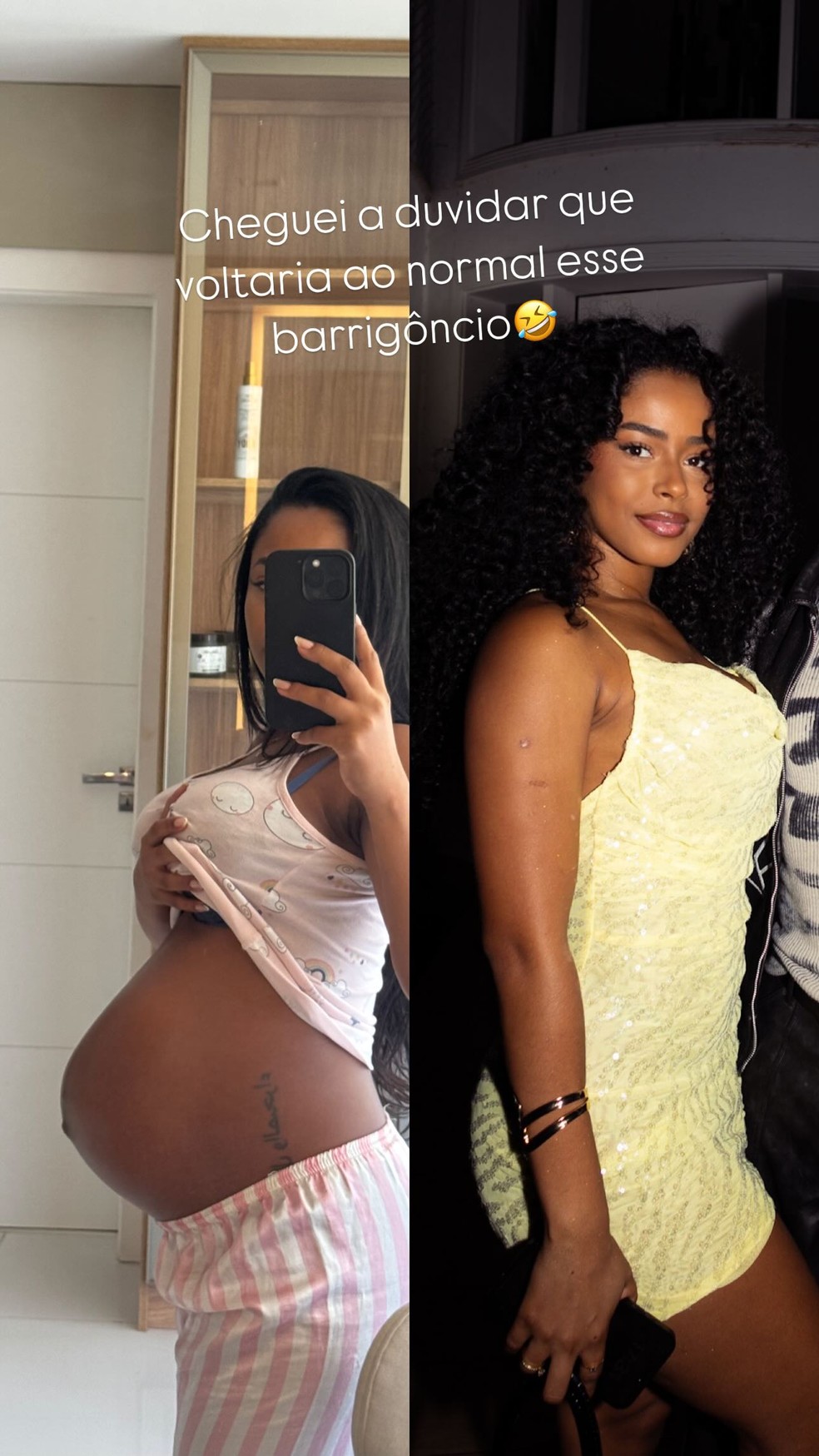 Lorena Maria mostra antes e depois do corpo pós-gravidez: ‘Duvidei que voltaria!’