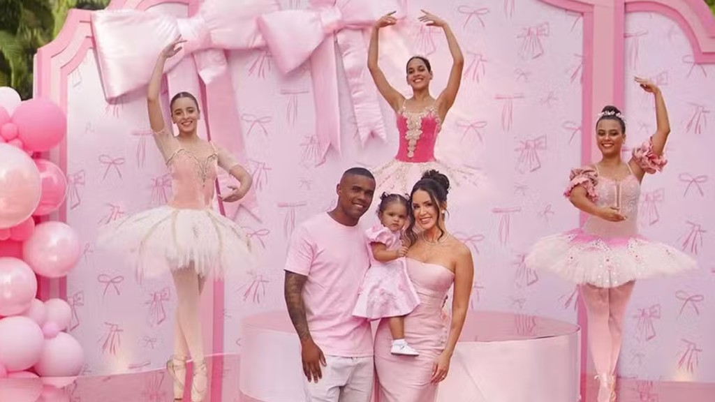 Nathália Felix e Douglas Costa, comemora aniversário de 1 ano da filha: ‘Festão’